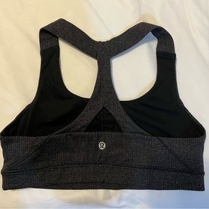 LuluLemon Herringbone Black/Gray medium support sports bra 8